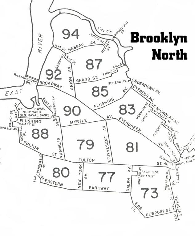 POLICE NY precinct map Brooklyn North